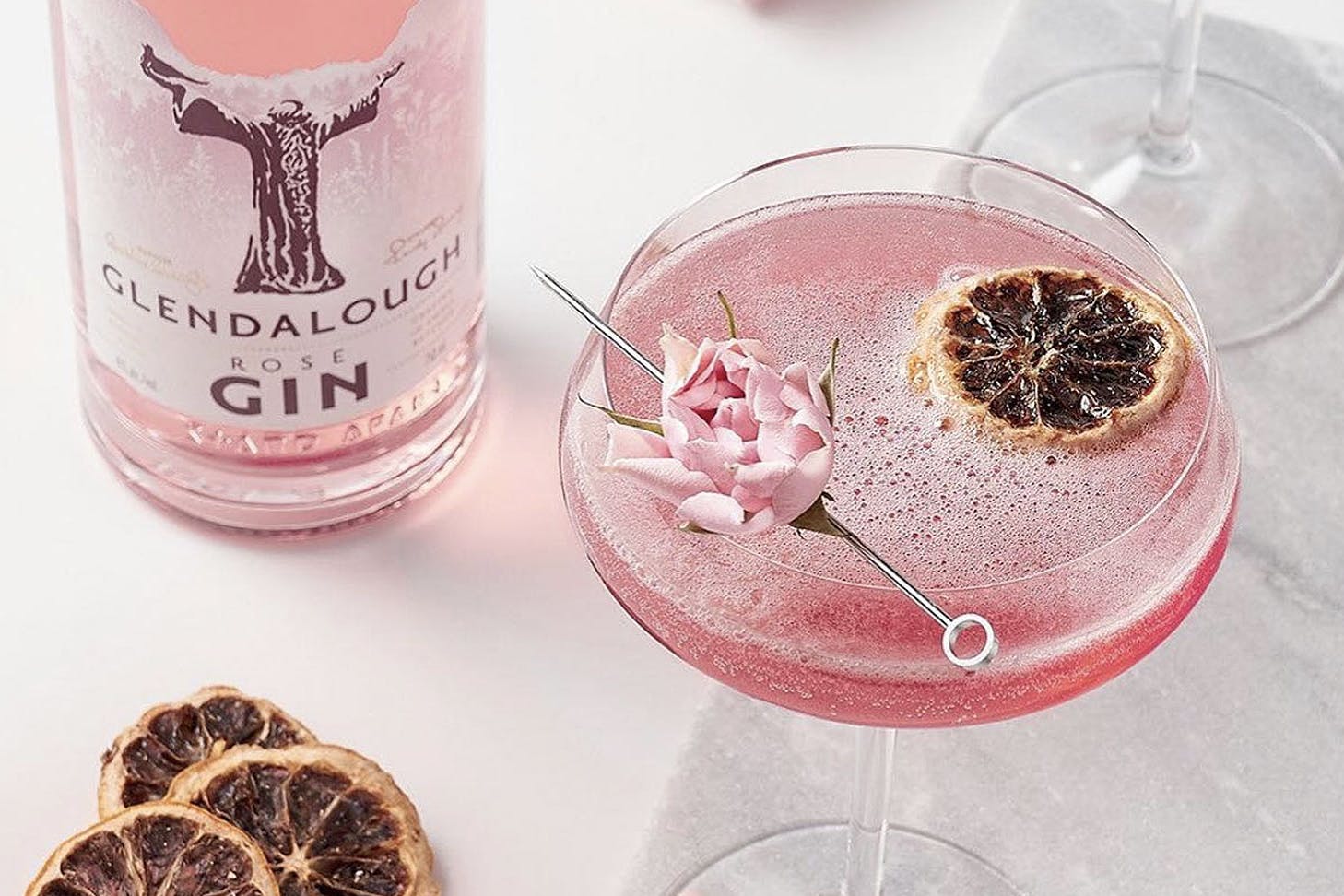 A deliicous looking pink gin.